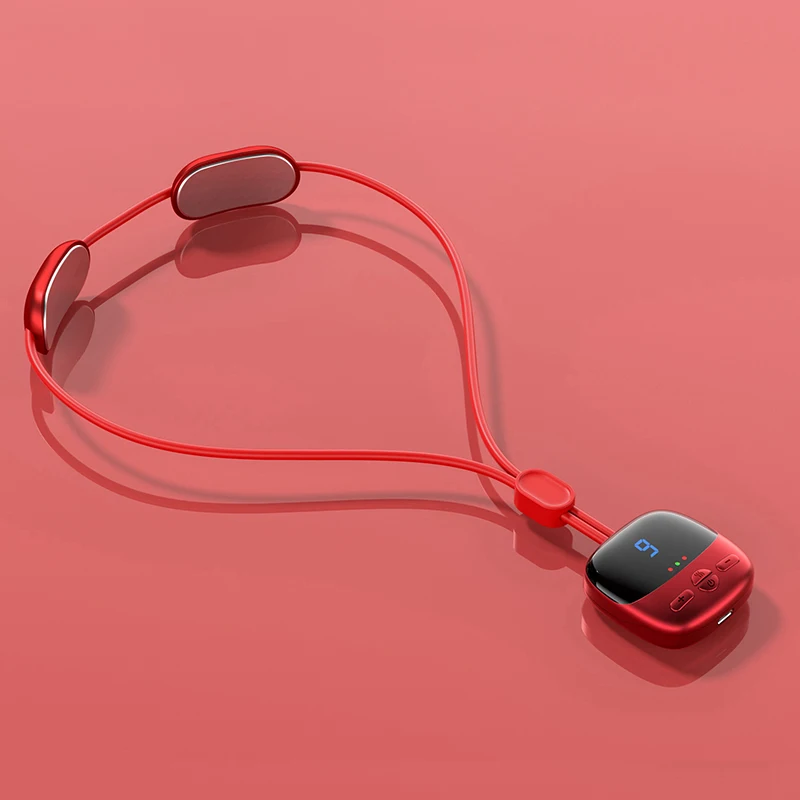 2025 Mini Portable Hanging Neck Massager with Heat Electric EMS TENS Pulse Hot Compress Smart Cervical Spine Massager Shoulder