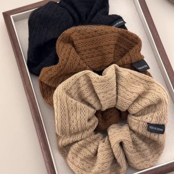 Vintage Knitting Pattern Large Intestine Scrunchie for Women Sweet Hair Hair Band Hair Tie Rubber Band Fashion Hair Accessories